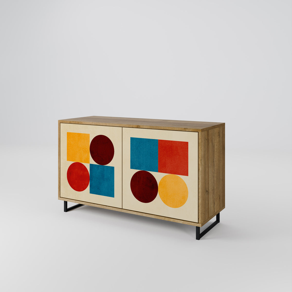 GEOMETRIC PUZZLE Skänk med två dörrar
