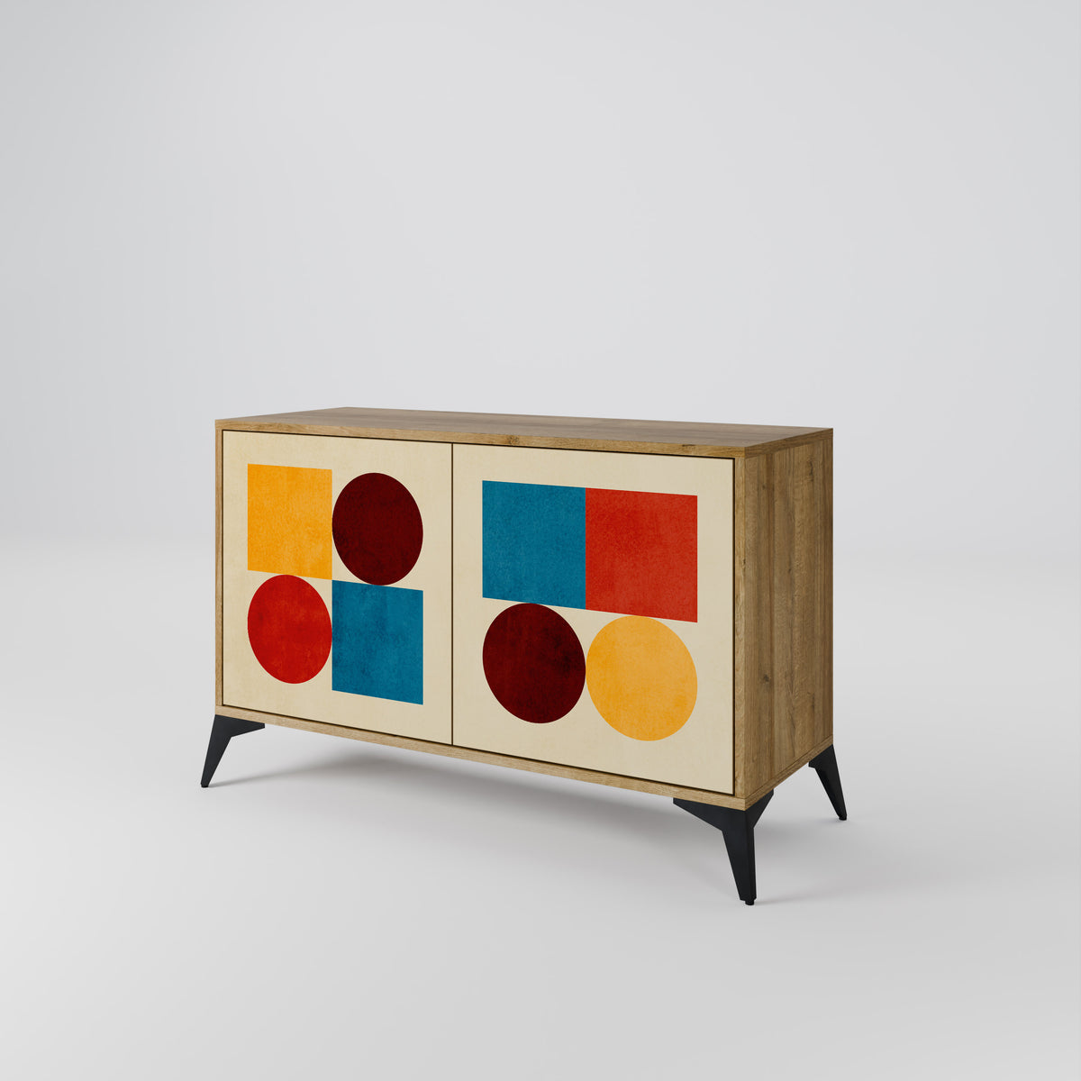 GEOMETRIC PUZZLE Skänk med två dörrar