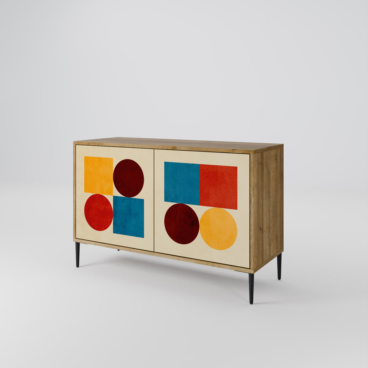 GEOMETRIC PUZZLE Skänk med två dörrar
