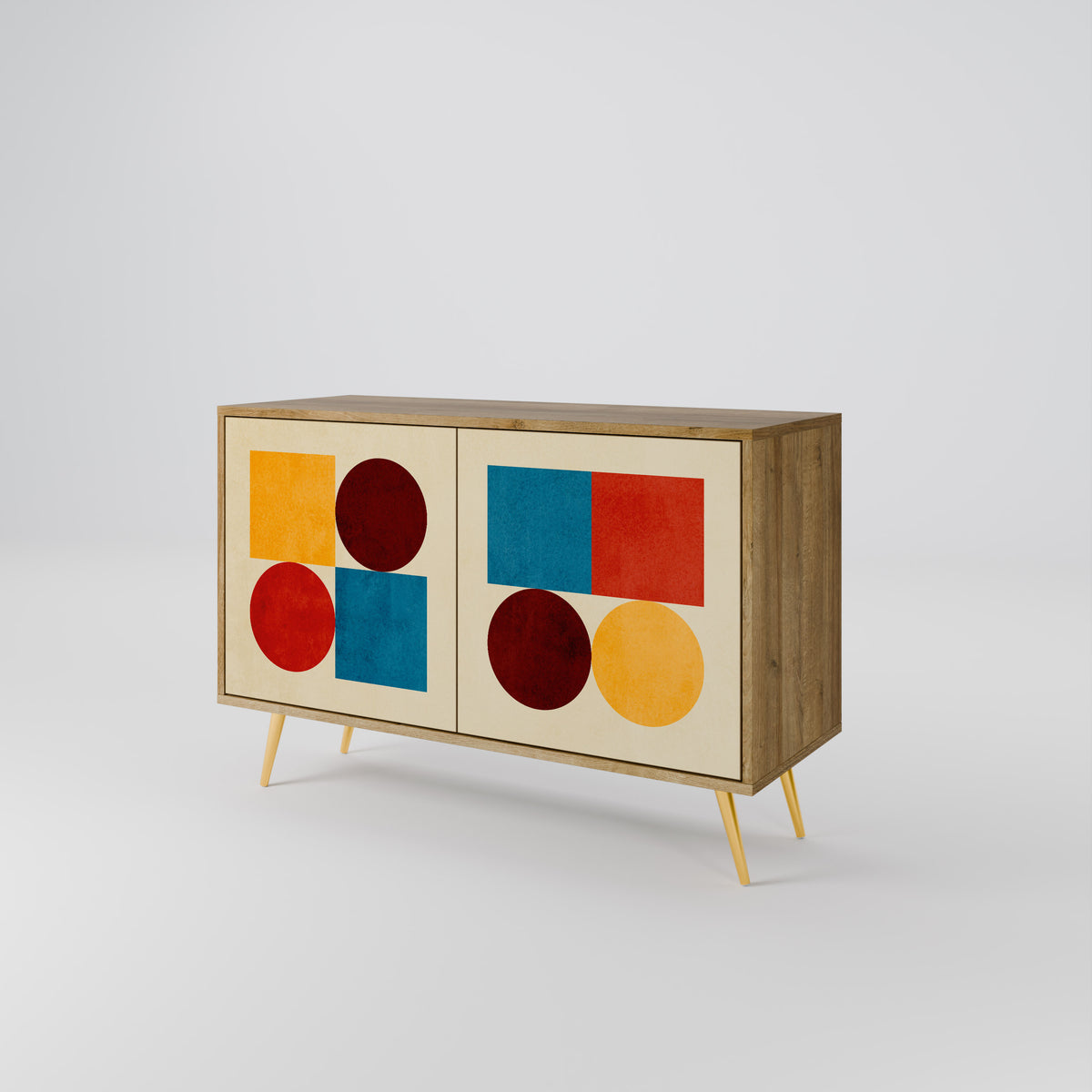 GEOMETRIC PUZZLE Skänk med två dörrar