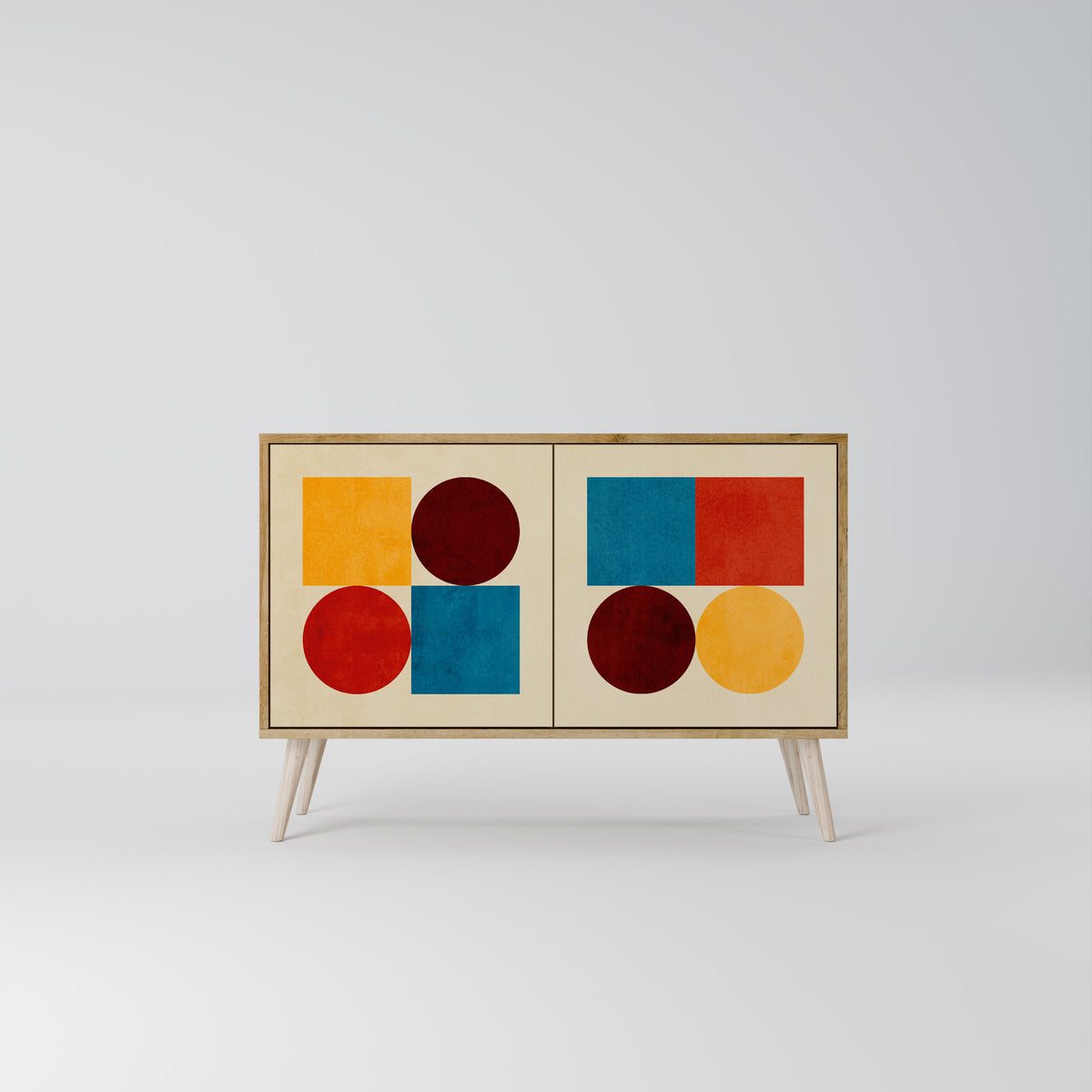 GEOMETRIC PUZZLE Skänk med två dörrar