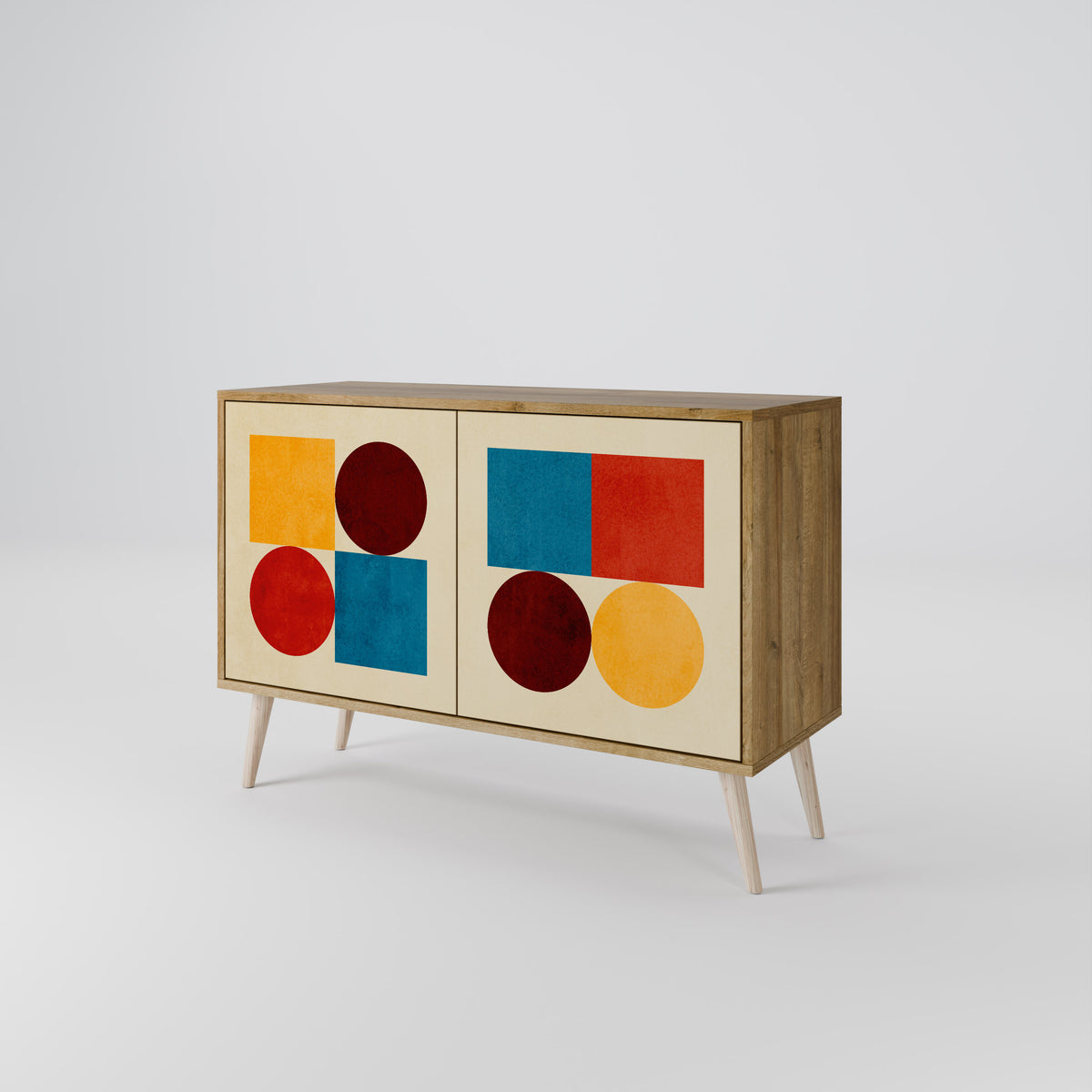 GEOMETRIC PUZZLE Skänk med två dörrar