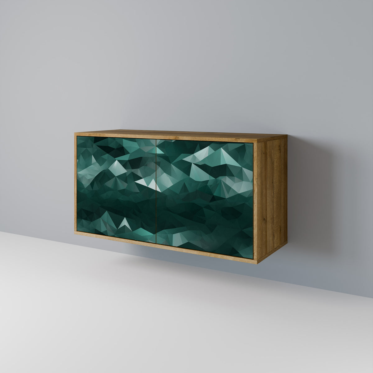 POLYGONAL FLOATING Skänk med två dörrar