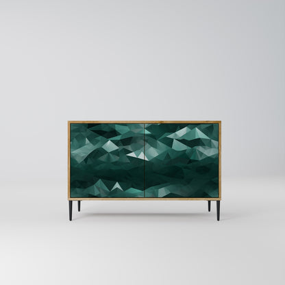 POLYGONAL FLYTANDE 2-dörrars skänk i ekeffekt