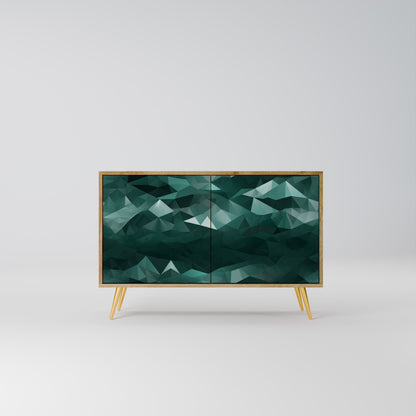 POLYGONAL FLYTANDE 2-dörrars skänk i ekeffekt