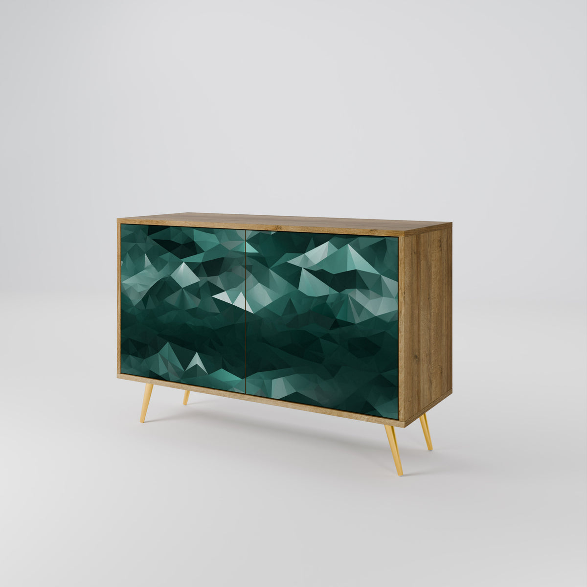 POLYGONAL FLOATING Skänk med två dörrar