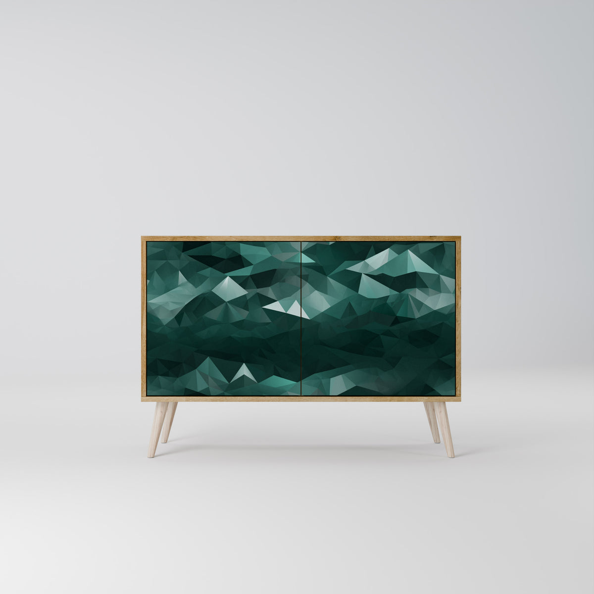 POLYGONAL FLOATING Skänk med två dörrar