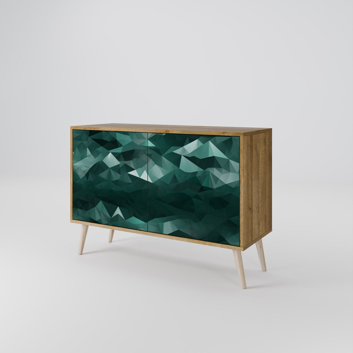 POLYGONAL FLOATING Skänk med två dörrar