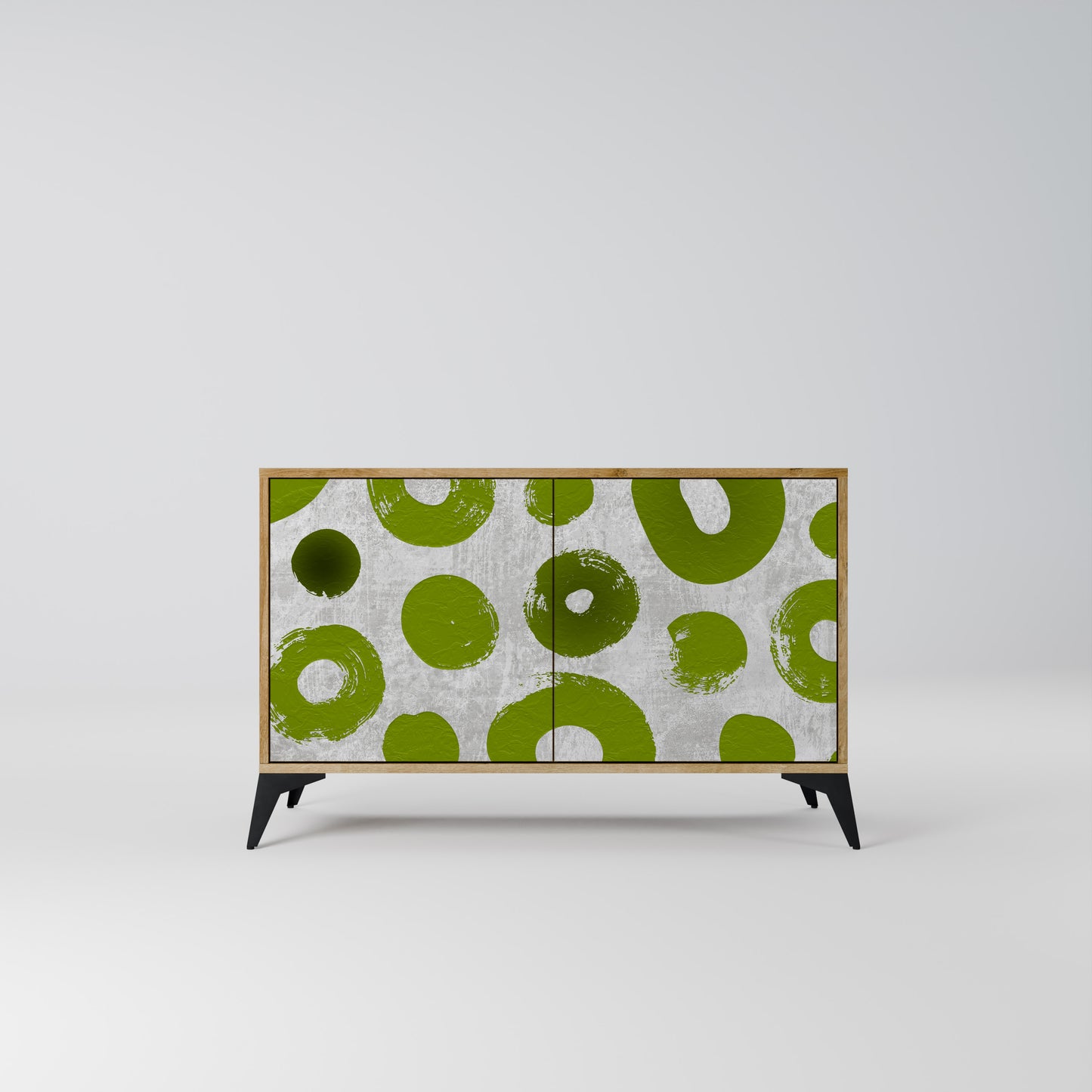 GREEN RHAPSODY 2-dörrars skänk i ekeffekt