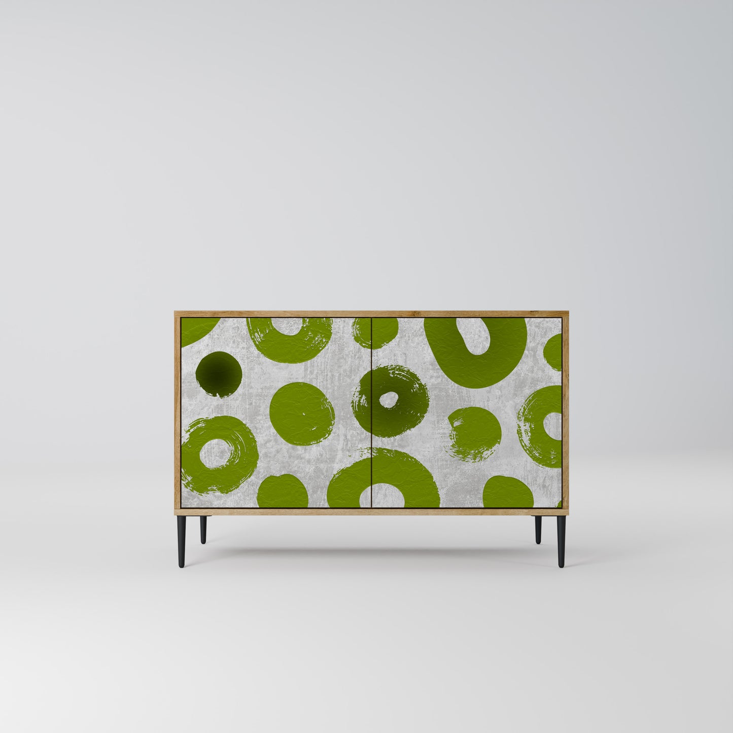 GREEN RHAPSODY 2-dörrars skänk i ekeffekt