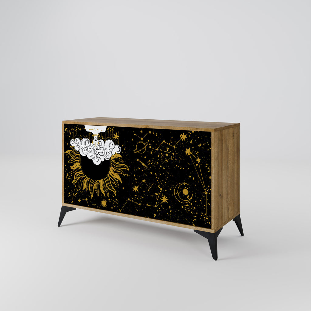 STELLAR CONSTELLATIONS 2-dörrars skänk i ekeffekt