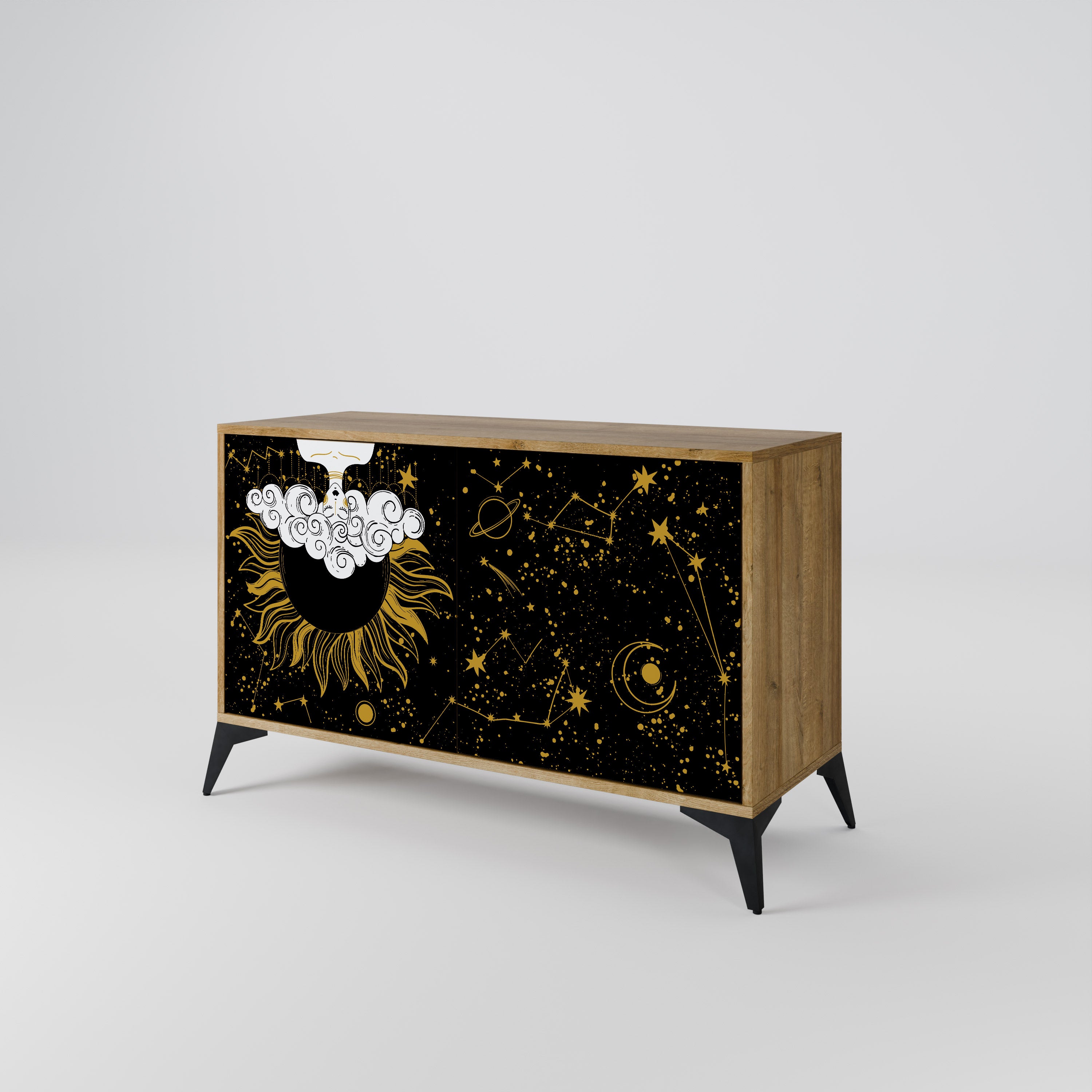 STELLAR CONSTELLATIONS 2-dörrars skänk i ekeffekt