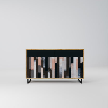 COLLAGE OF RECTANGLES 2-dörrars skänk i ekeffekt