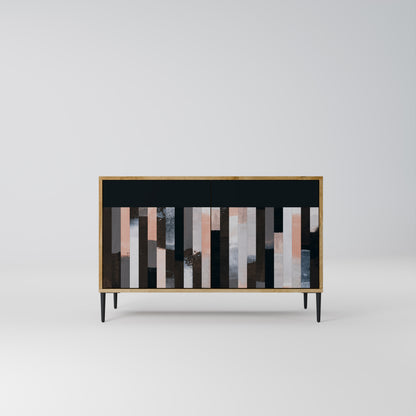COLLAGE OF RECTANGLES 2-dörrars skänk i ekeffekt
