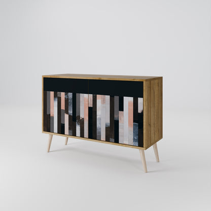 COLLAGE OF RECTANGLES 2-dörrars skänk i ekeffekt