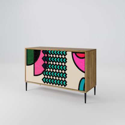 GEOMETRIC RHAPSODY 2-dörrars skänk i ekeffekt