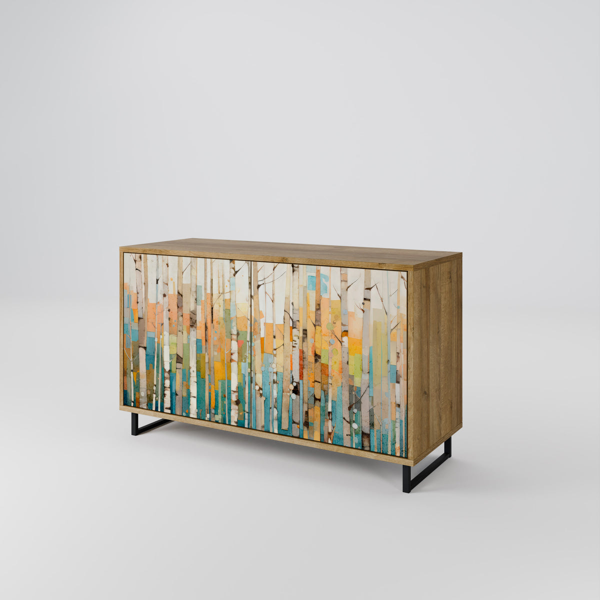 BIRCH KALEIDOSCOPE Skänk med två dörrar