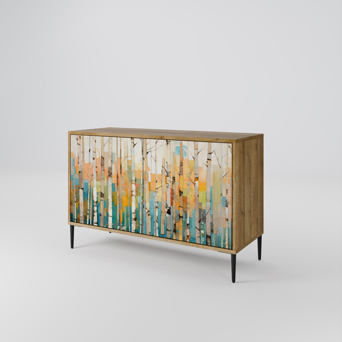 BIRCH KALEIDOSCOPE Skänk med två dörrar