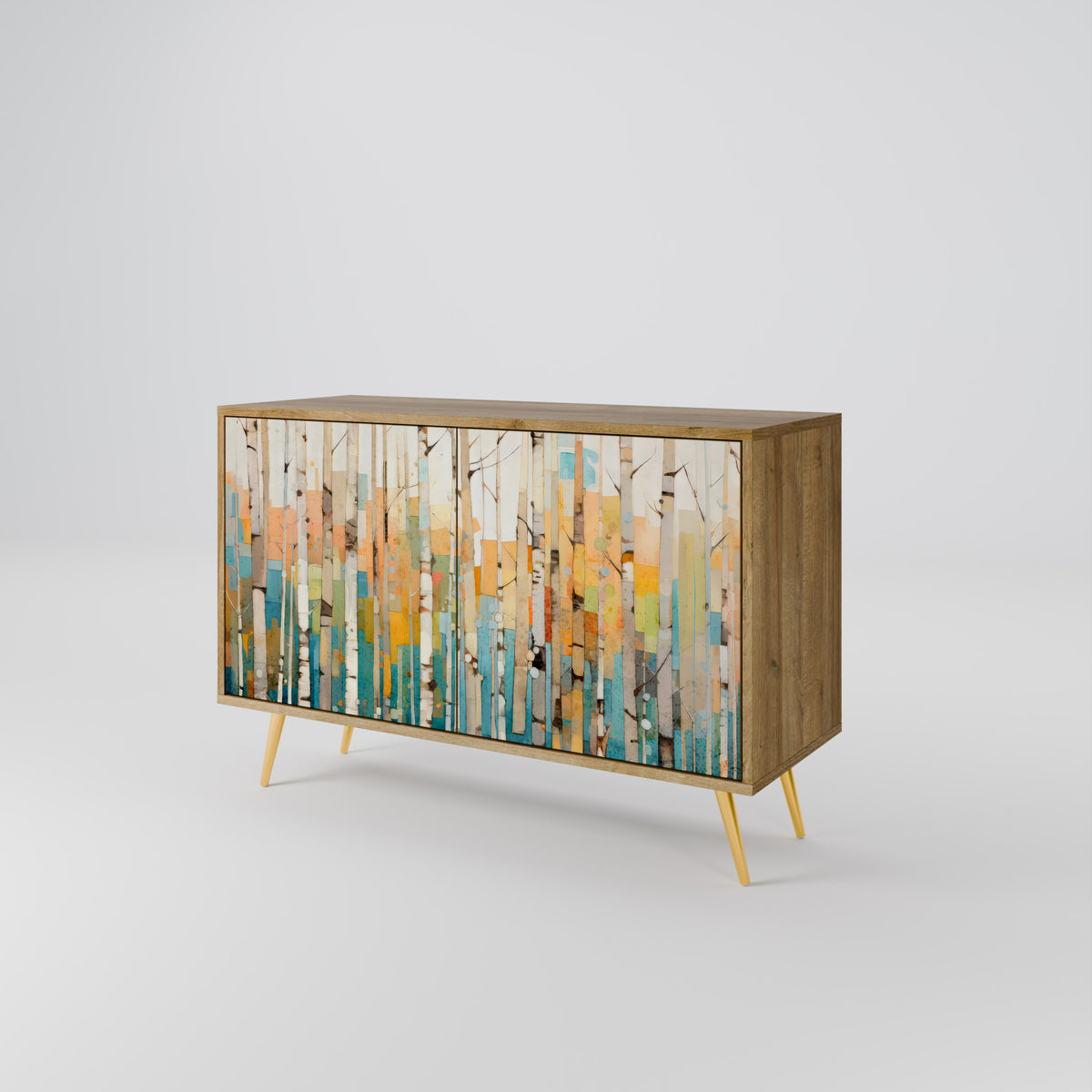 BIRCH KALEIDOSCOPE Skänk med två dörrar