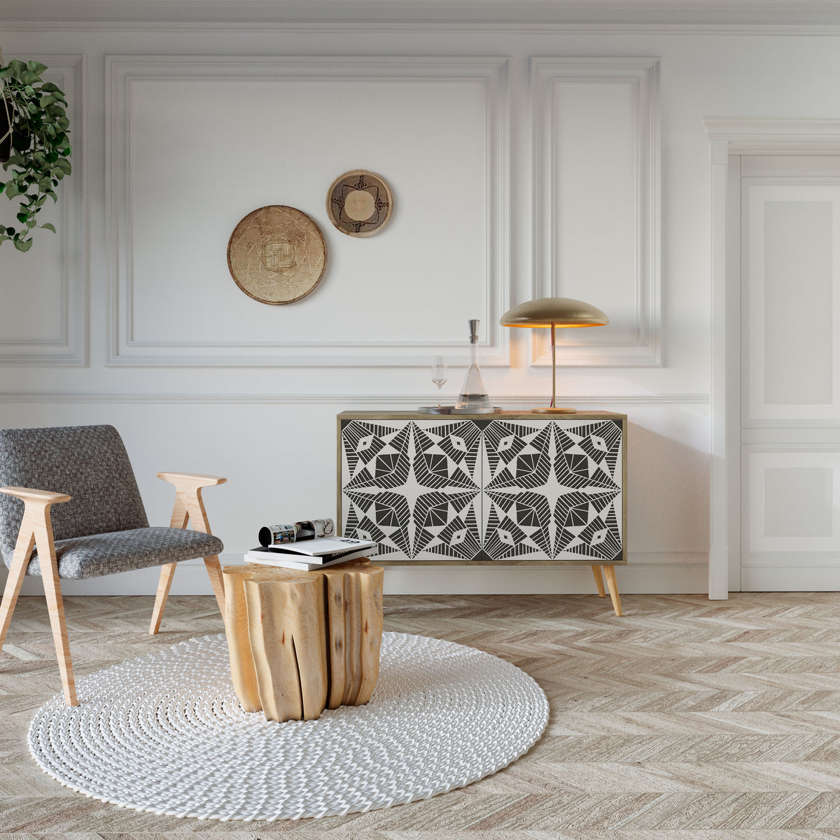 MONOCHROME NEXUS Skänk med två dörrar