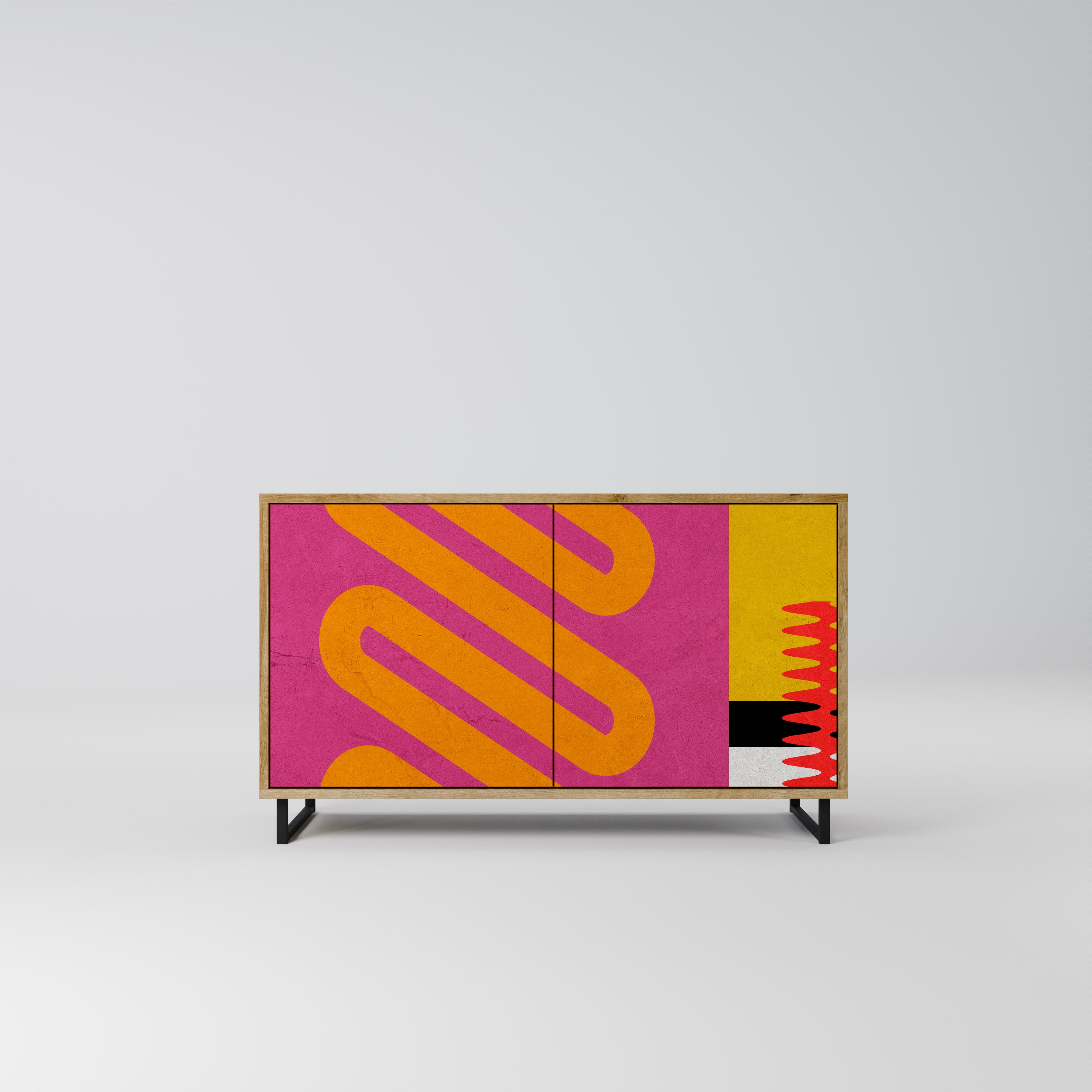 VIVID ART 2-dörrars skänk i ekeffekt
