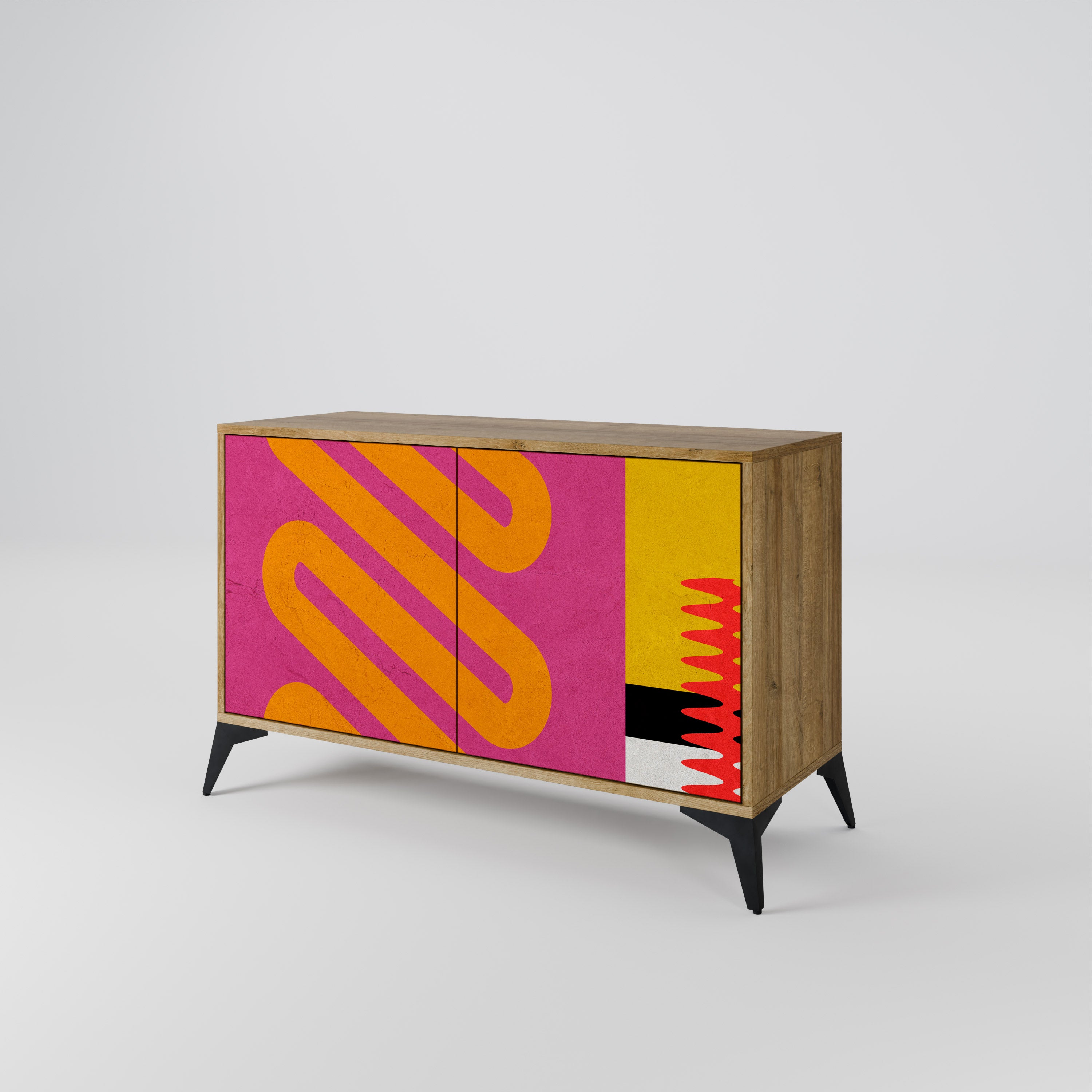 VIVID ART 2-dörrars skänk i ekeffekt