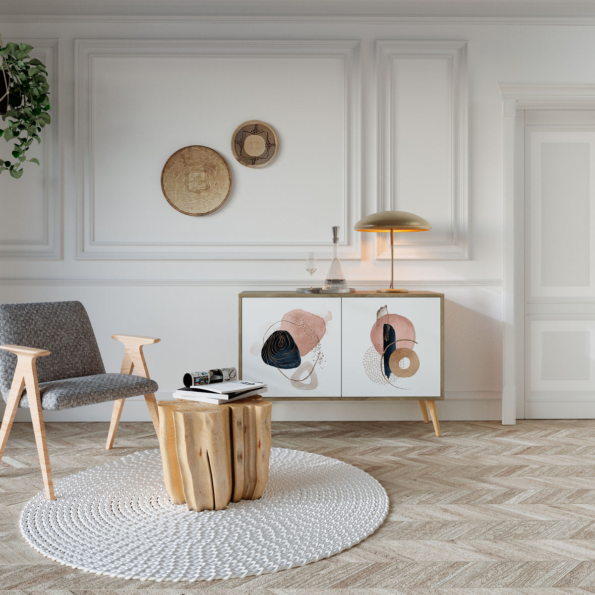 COLORFUL SHAPES Skänk med två dörrar