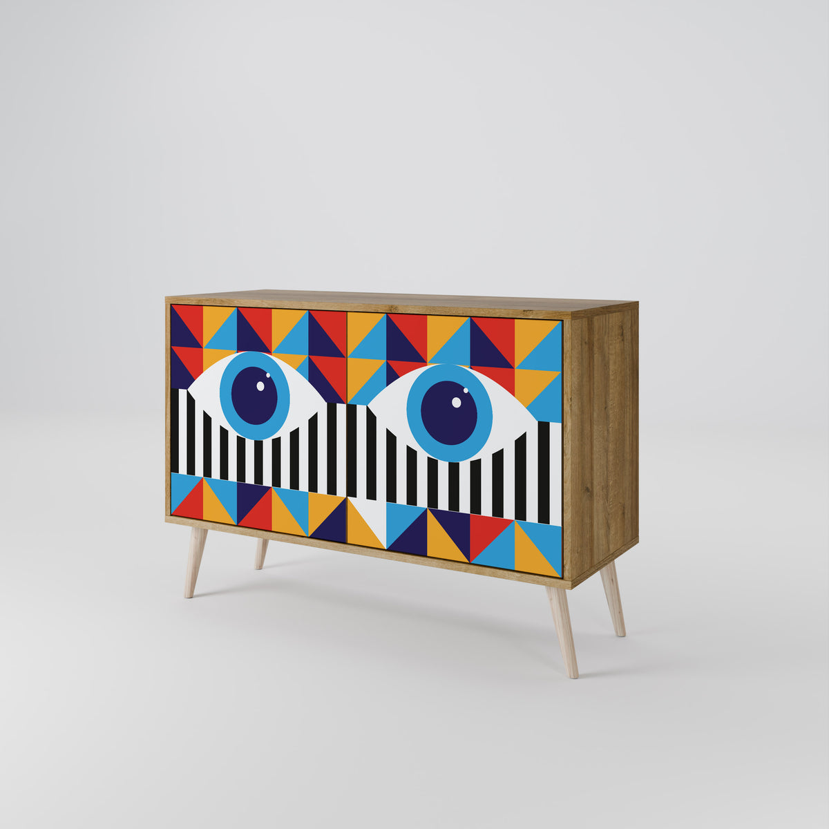 ABSTRACTION AND GEOMETRY Skänk med två dörrar