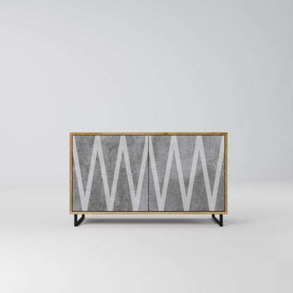 SOLID ZIG ZAG 2-dörrars skänk i ekeffekt