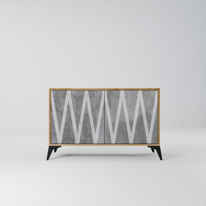 SOLID ZIG ZAG 2-dörrars skänk i ekeffekt