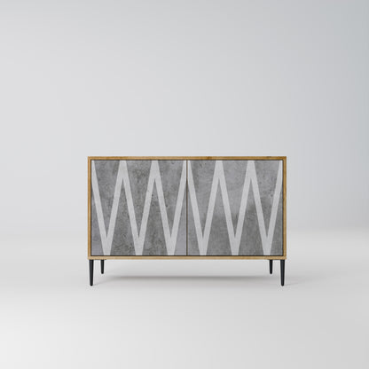 SOLID ZIG ZAG 2-dörrars skänk i ekeffekt