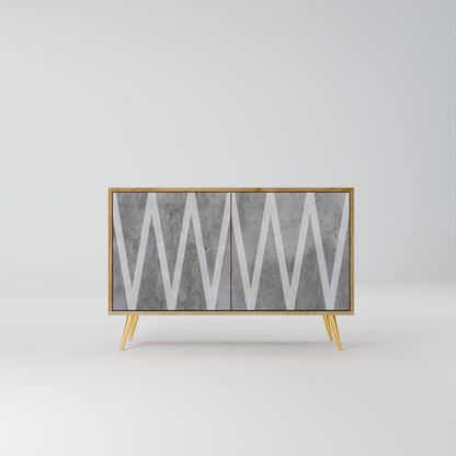SOLID ZIG ZAG 2-dörrars skänk i ekeffekt