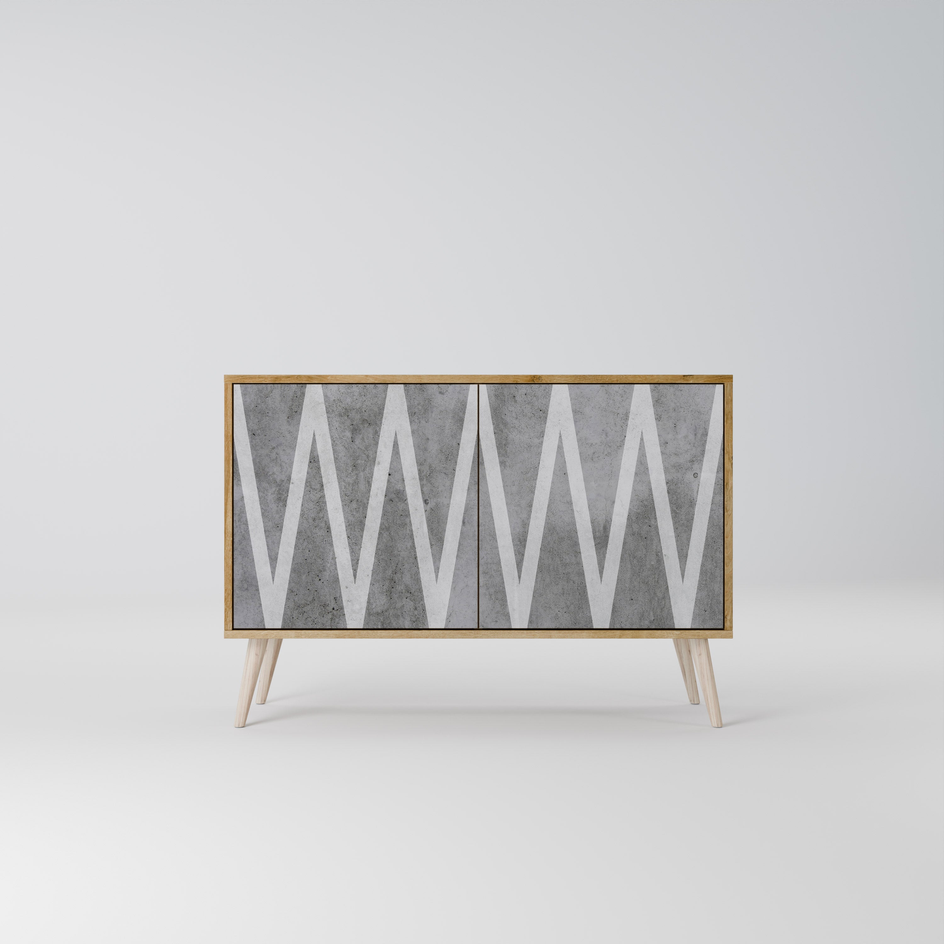 SOLID ZIG ZAG 2-dörrars skänk i ekeffekt