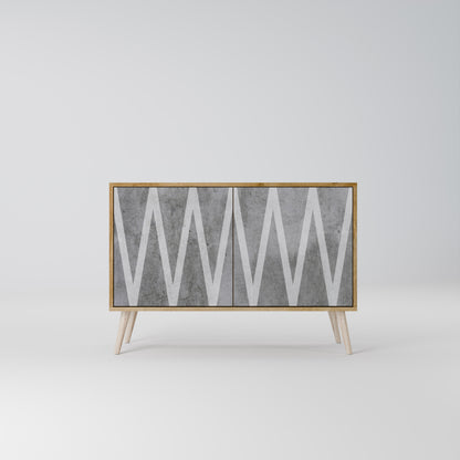 SOLID ZIG ZAG 2-dörrars skänk i ekeffekt