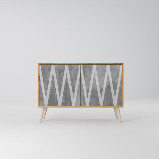 SOLID ZIG ZAG 2-dörrars skänk i ekeffekt