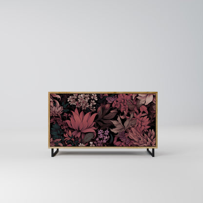 FLORAL WHISPER 2-dörrars skänk i ekeffekt