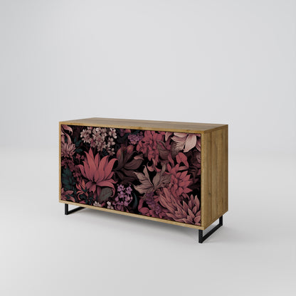 FLORAL WHISPER 2-dörrars skänk i ekeffekt