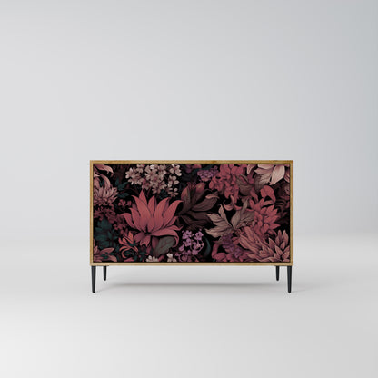 FLORAL WHISPER 2-dörrars skänk i ekeffekt