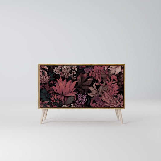 FLORAL WHISPER 2-dörrars skänk i ekeffekt