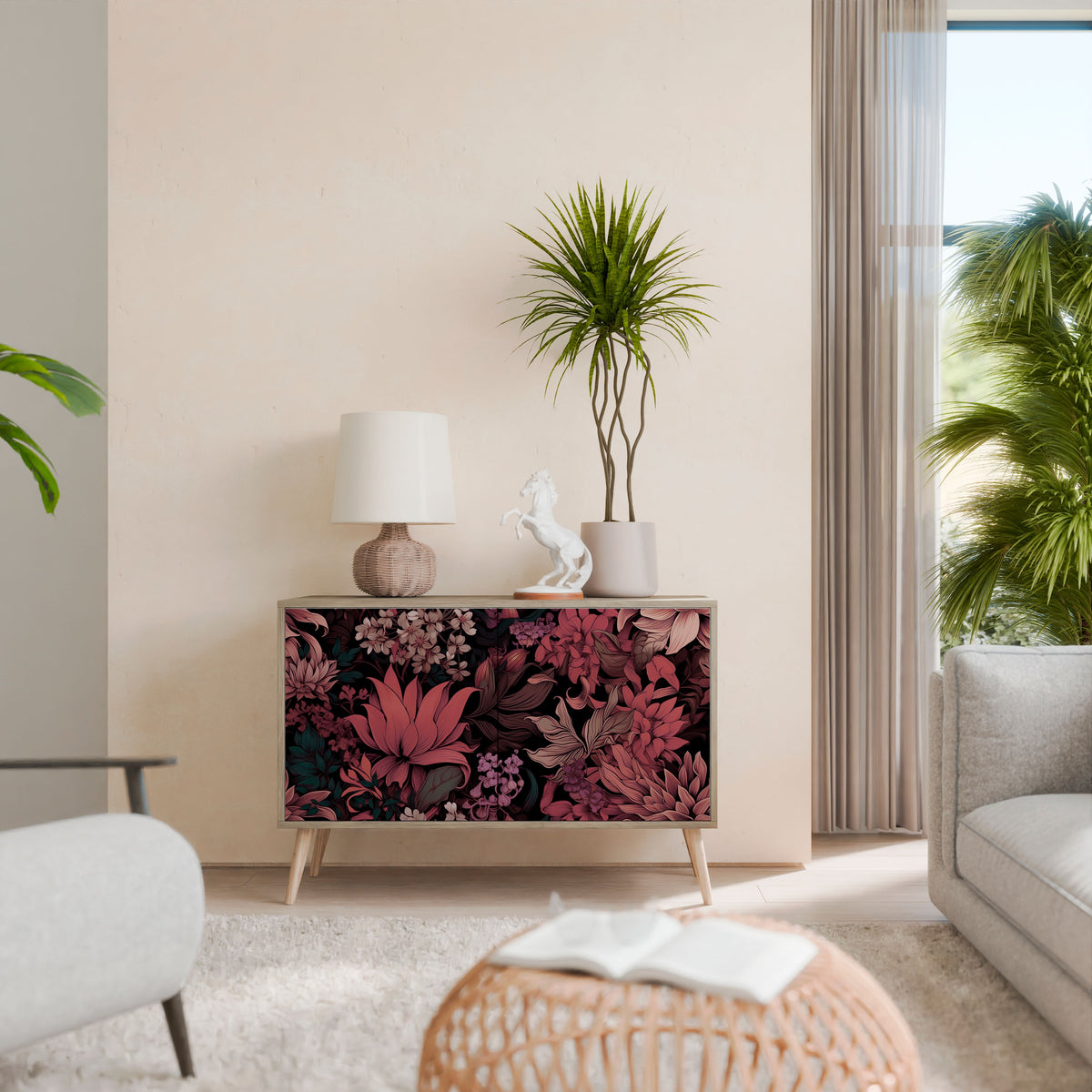FLORAL WHISPER Skänk med två dörrar