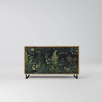 FERN FLOWERS 2-dörrars skänk i ekeffekt