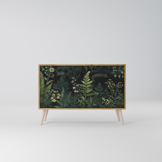 FERN FLOWERS 2-dörrars skänk i ekeffekt