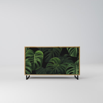 INFINITE MONSTERA 2-dörrars skänk i ekeffekt