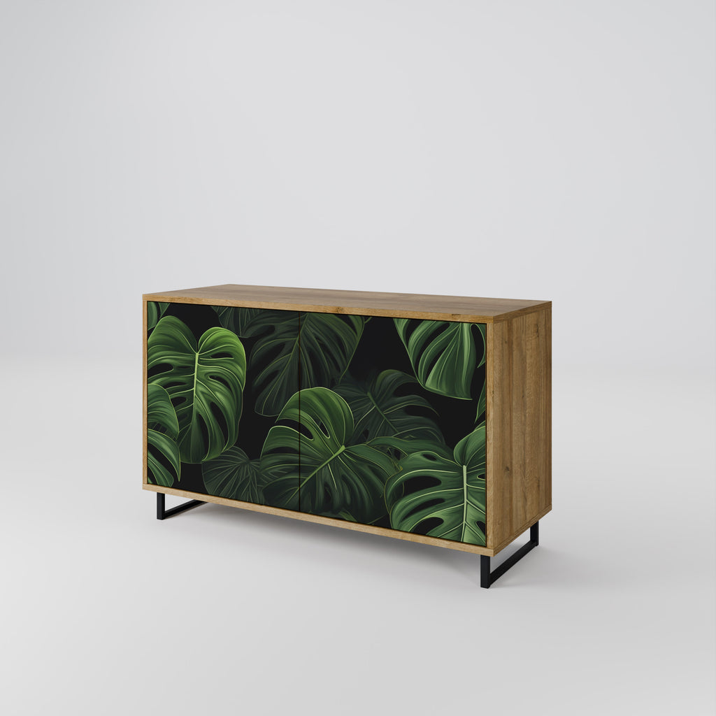 INFINITE MONSTERA 2-dörrars skänk i ekeffekt