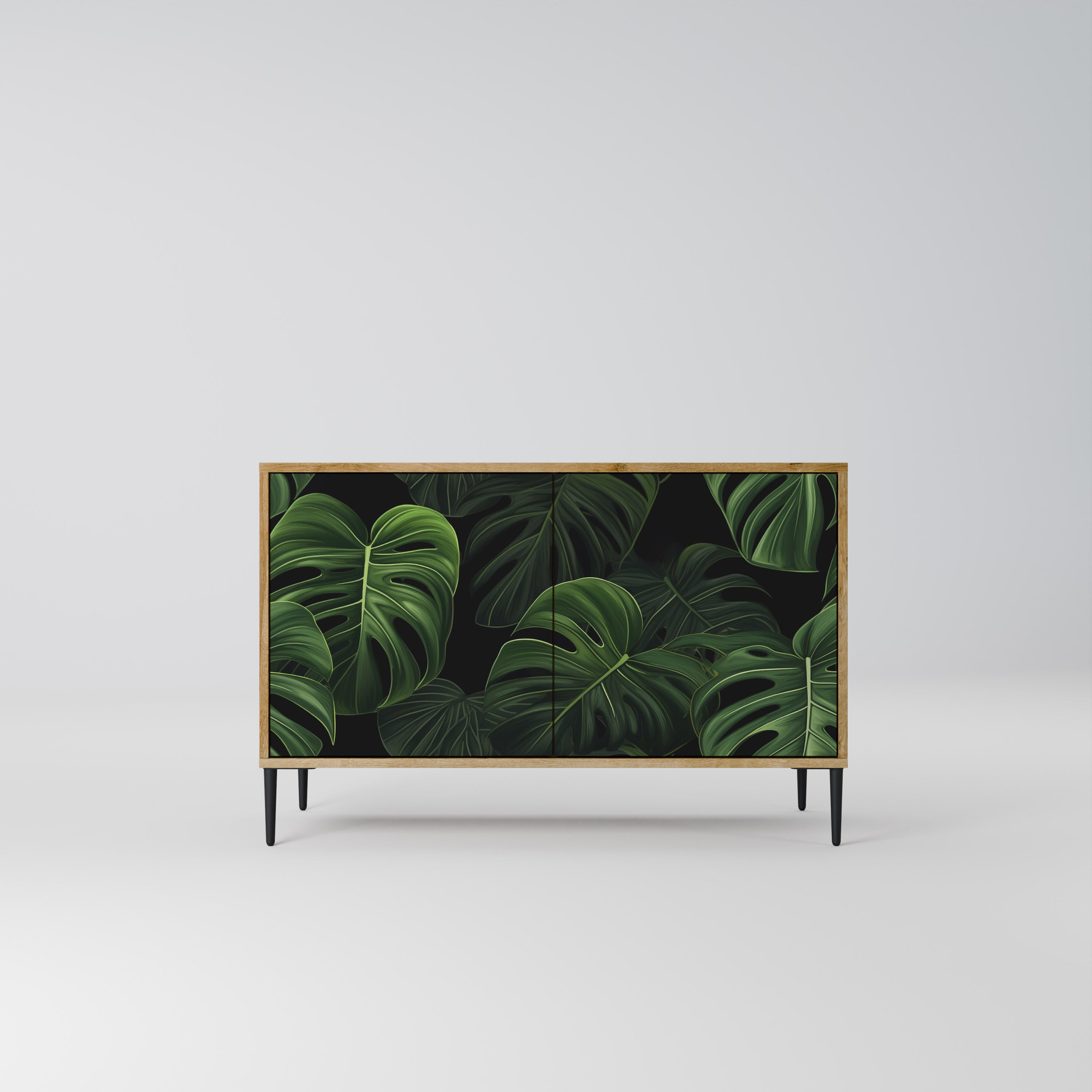 INFINITE MONSTERA 2-dörrars skänk i ekeffekt