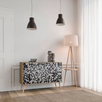 CHARCOAL SPROUT 2-dörrars skänk i ekeffekt