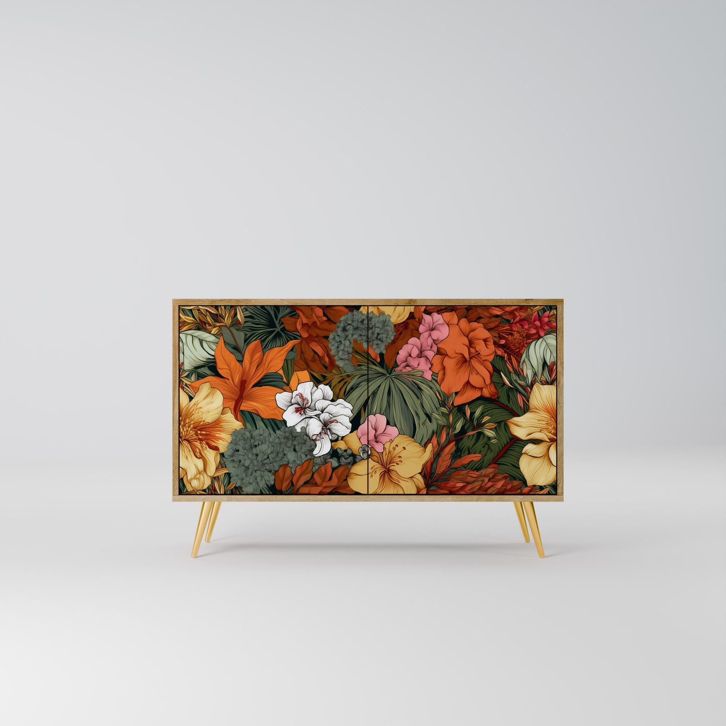 RADIANT FLORA 2-dörrars skänk i ekeffekt
