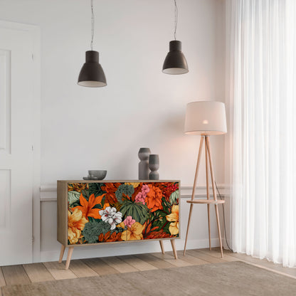 RADIANT FLORA 2-dörrars skänk i ekeffekt