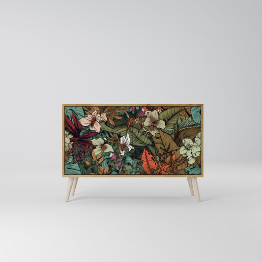 BOTANICAL EMERGENCE 2-dörrars skänk i ekeffekt