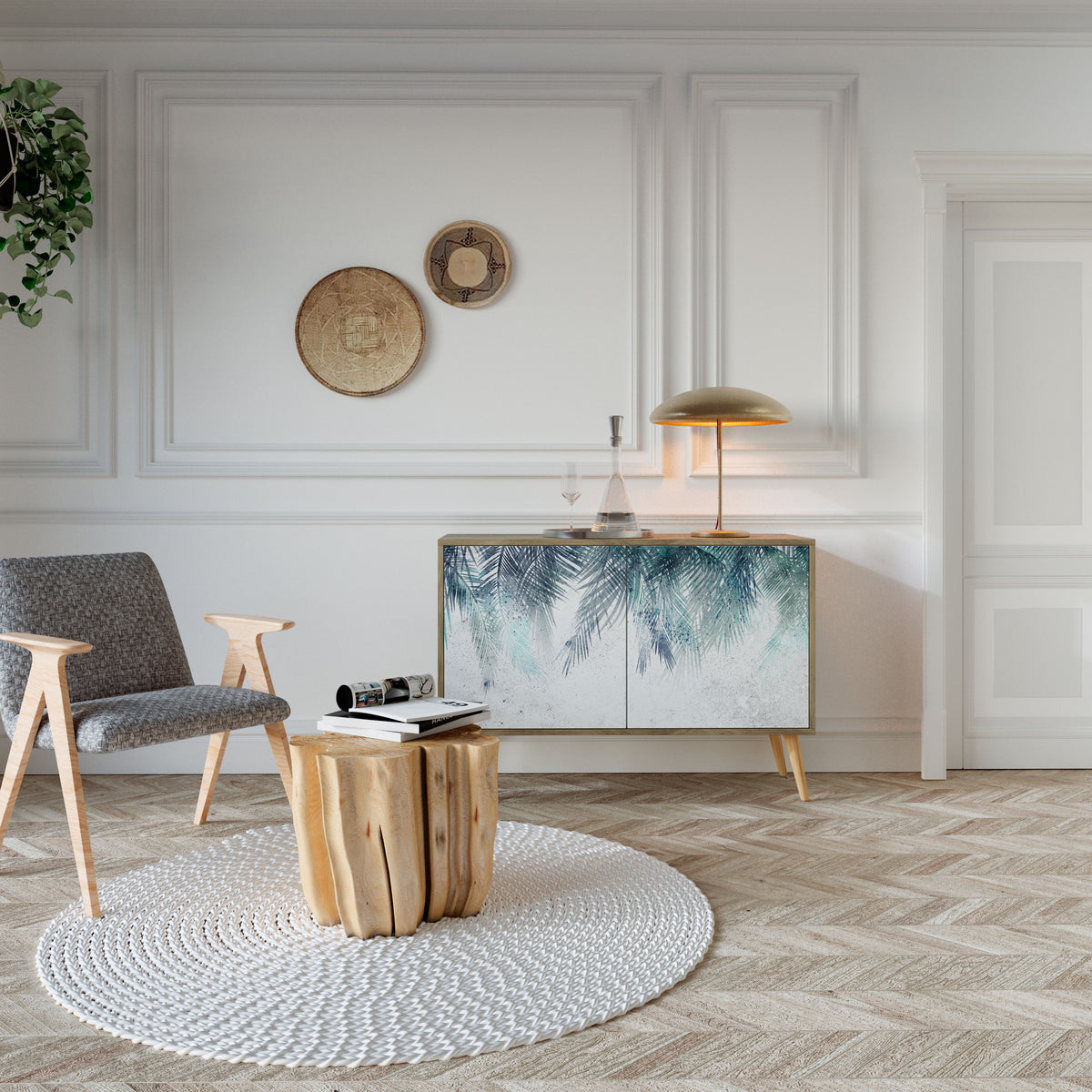 PALM VEIL Skänk med två dörrar